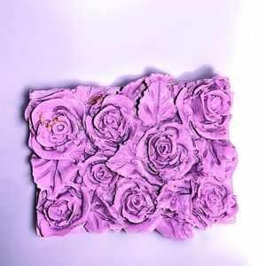 Lavender 3D roses handmade soap 2x3 inch 4oz donkey milk base with coconut oil